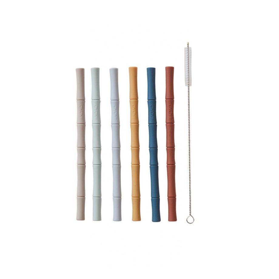 M107199 – Bamboo Silicone Straw – Pack of 6 – 307 Caramel – Blue – Main